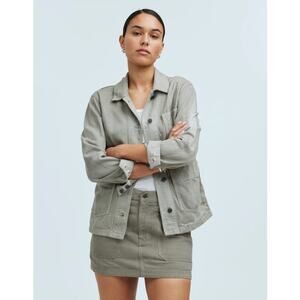 Madewell MN Dye Studio Denim Button Up Chore Coat US Women's M New